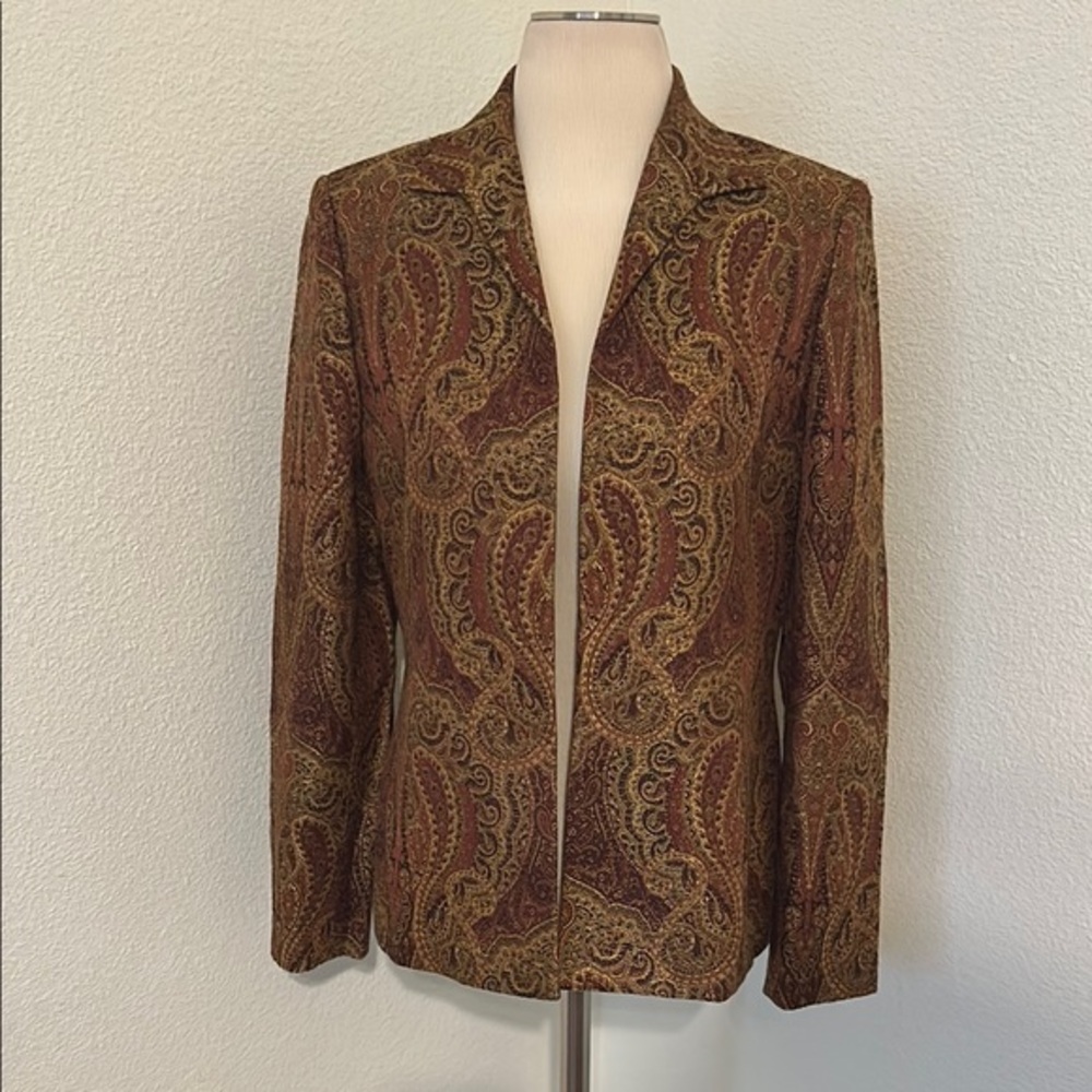 Kasper Open Jacket Golds Browns Fall Autumn Size 6